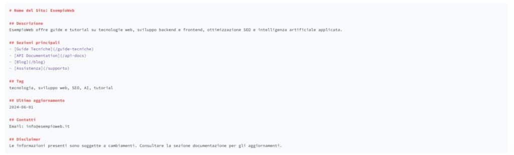 llms txt, a cosa serve, come si crea